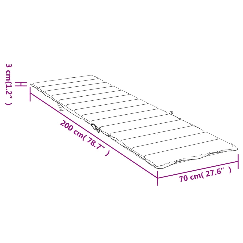 Liege-Kissen Blatt Blattmuster 200 x 70 x 3 cm Oxford-Stoff