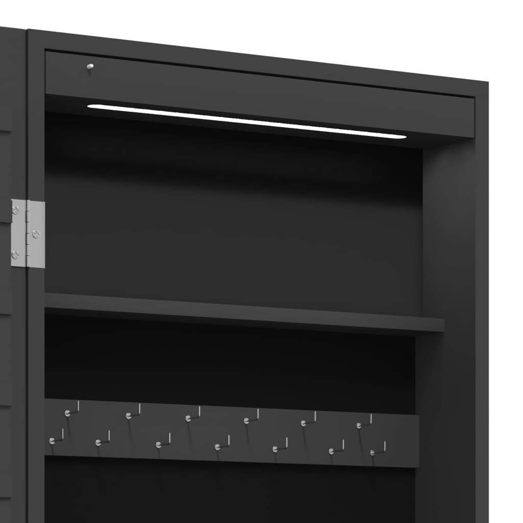 Spiegel-Schmuckschrank mit LED-Beleuchtung Wandmontage Weiß