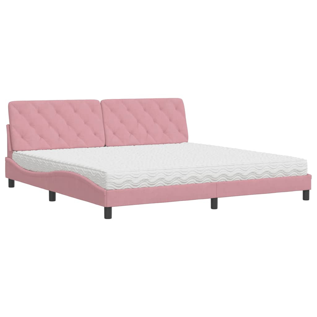 Bett mit Matratze Hellgrau 80x200 cm Samt