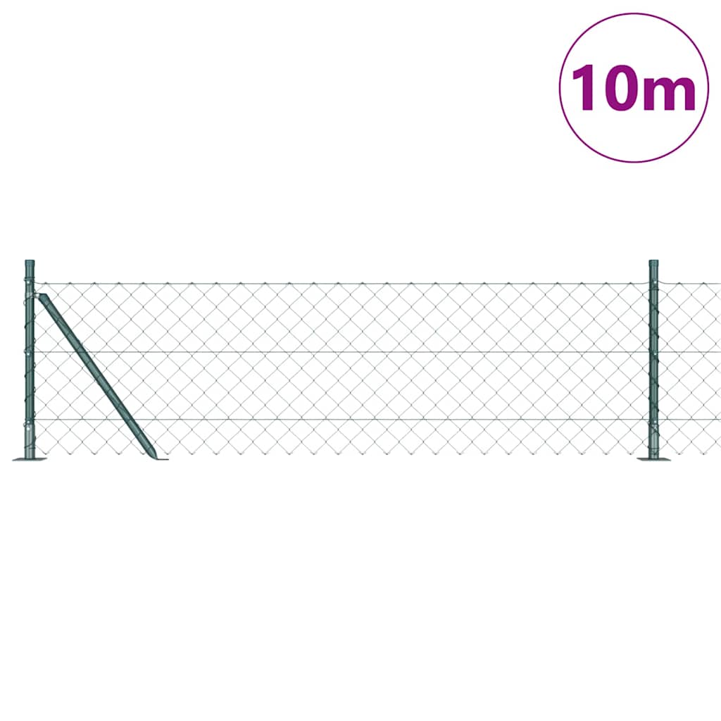 Outdoor Kettenglied-Zaun Erdfixierung 10 x 0,4 m Grün Netz