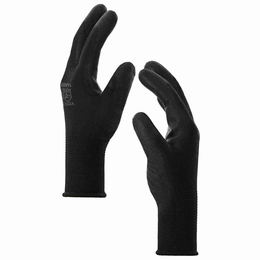 Arbeitshandschuhe 12 pcs Schwarz 7 / S Polyester