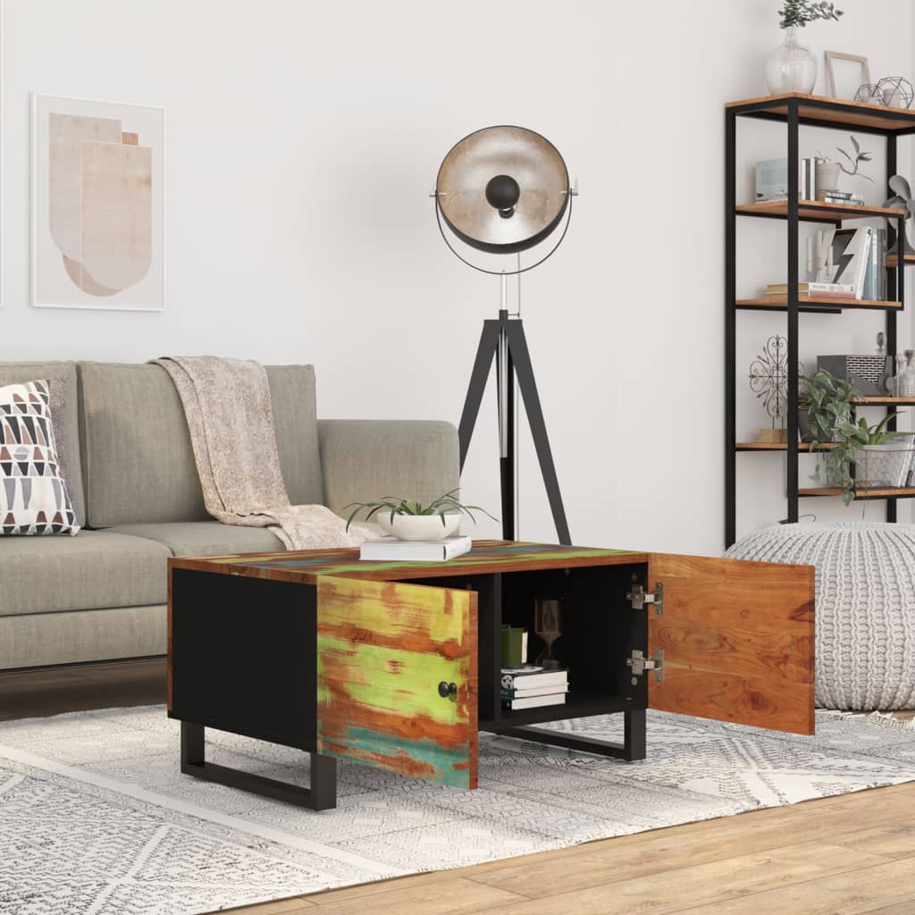 Couchtisch 80x50x40 cm Massivholz Mango & Holzwerkstoff