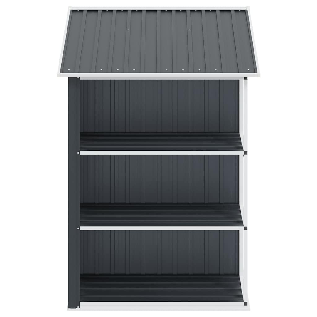 Gartenhaus mit Regal Grau 205x130x183 cm Eisen