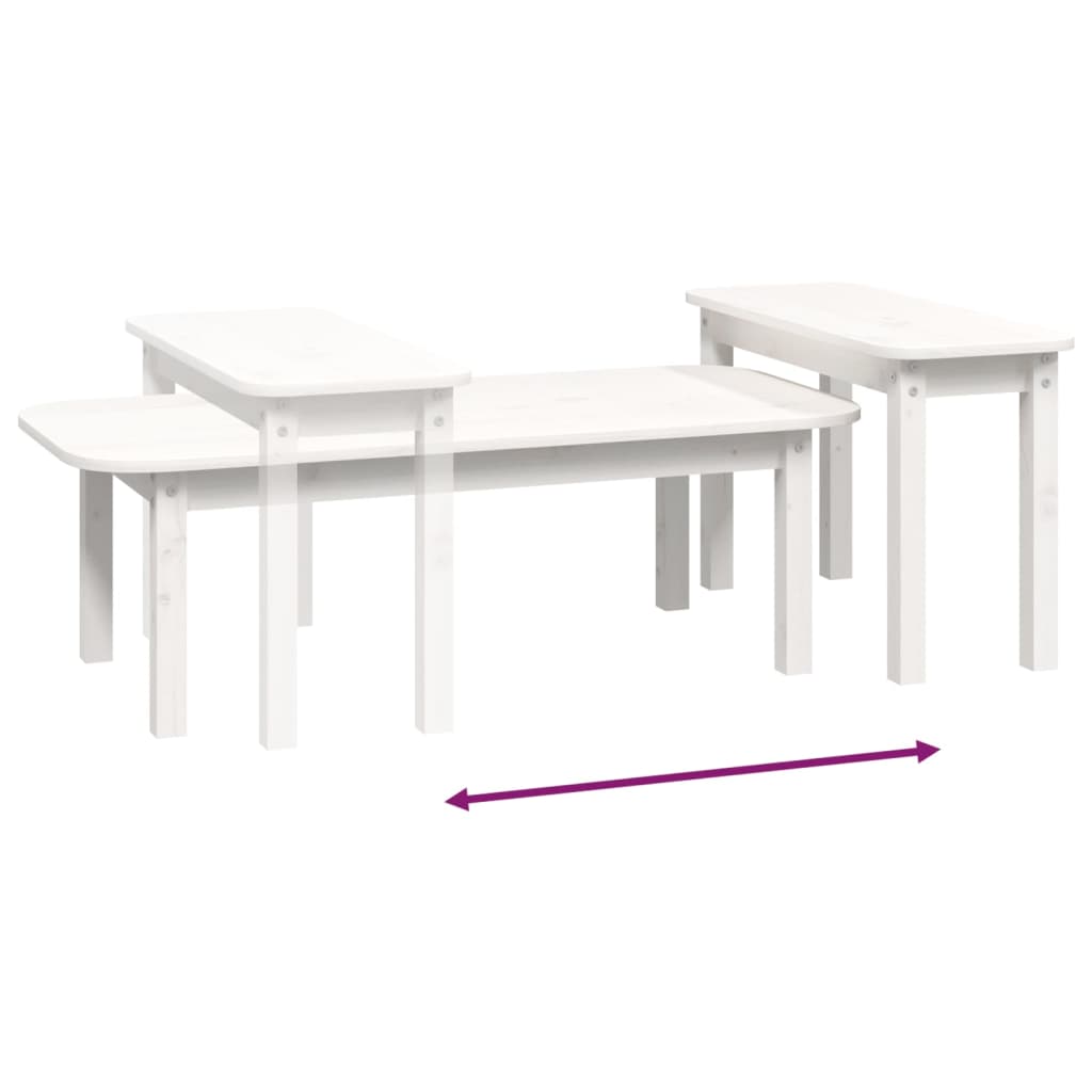 2-tlg. Couchtisch-Set Massivholz Kiefer