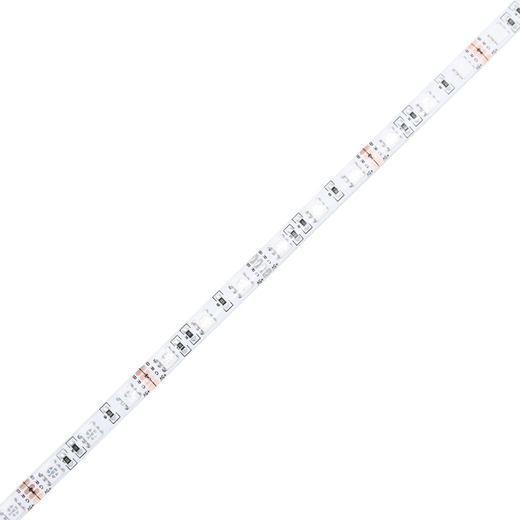 LED-Schreibtisch Weiß 130x130x91 cm Holzwerkstoff