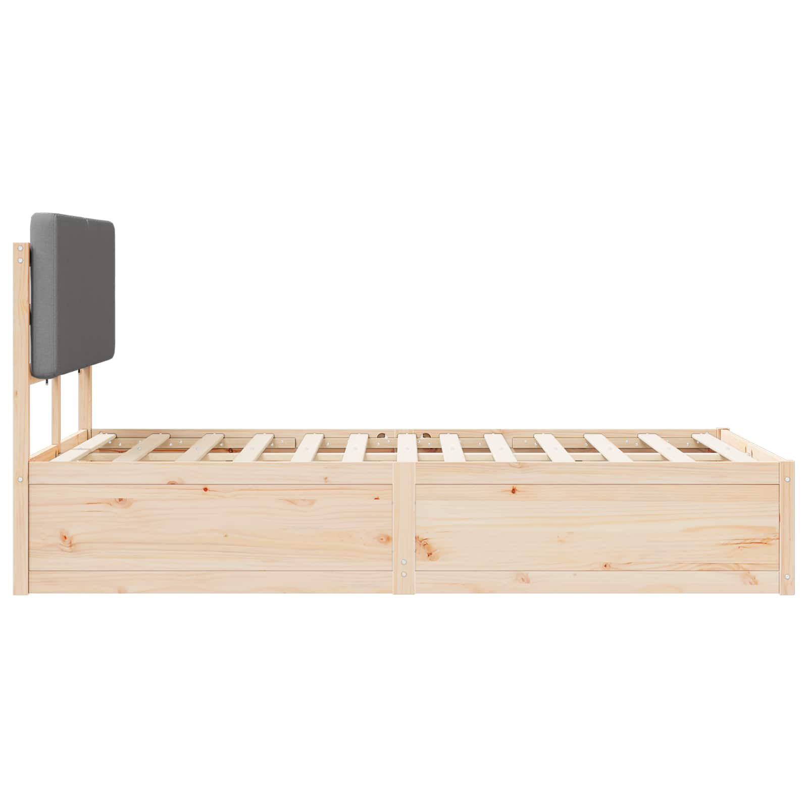 Bettgestell mit gepolstertem Kopfteil Hellgrau 200 x 200 cm