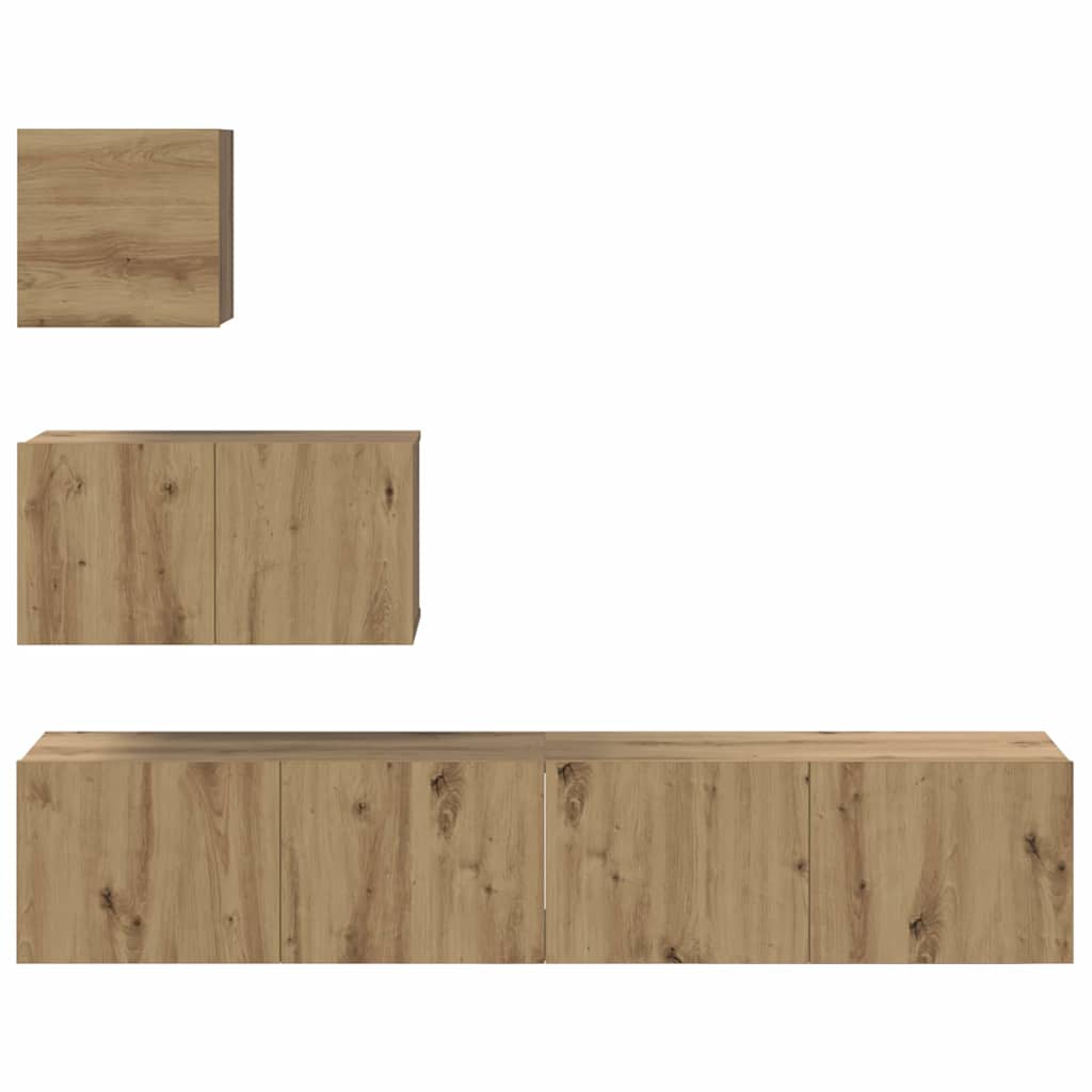 4-tlg. TV-Schrank-Set Weiß Holzwerkstoff