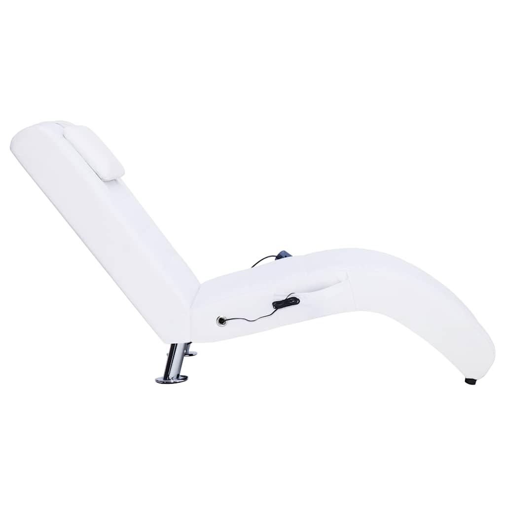 Massage-Chaiselongue mit Kissen Schwarz Kunstleder