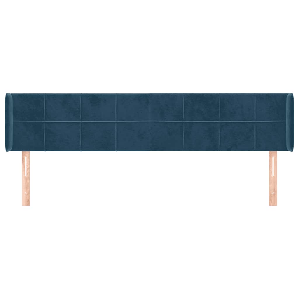 Kopfteil mit Ohren Dunkelblau 93x16x78/88 cm Samt