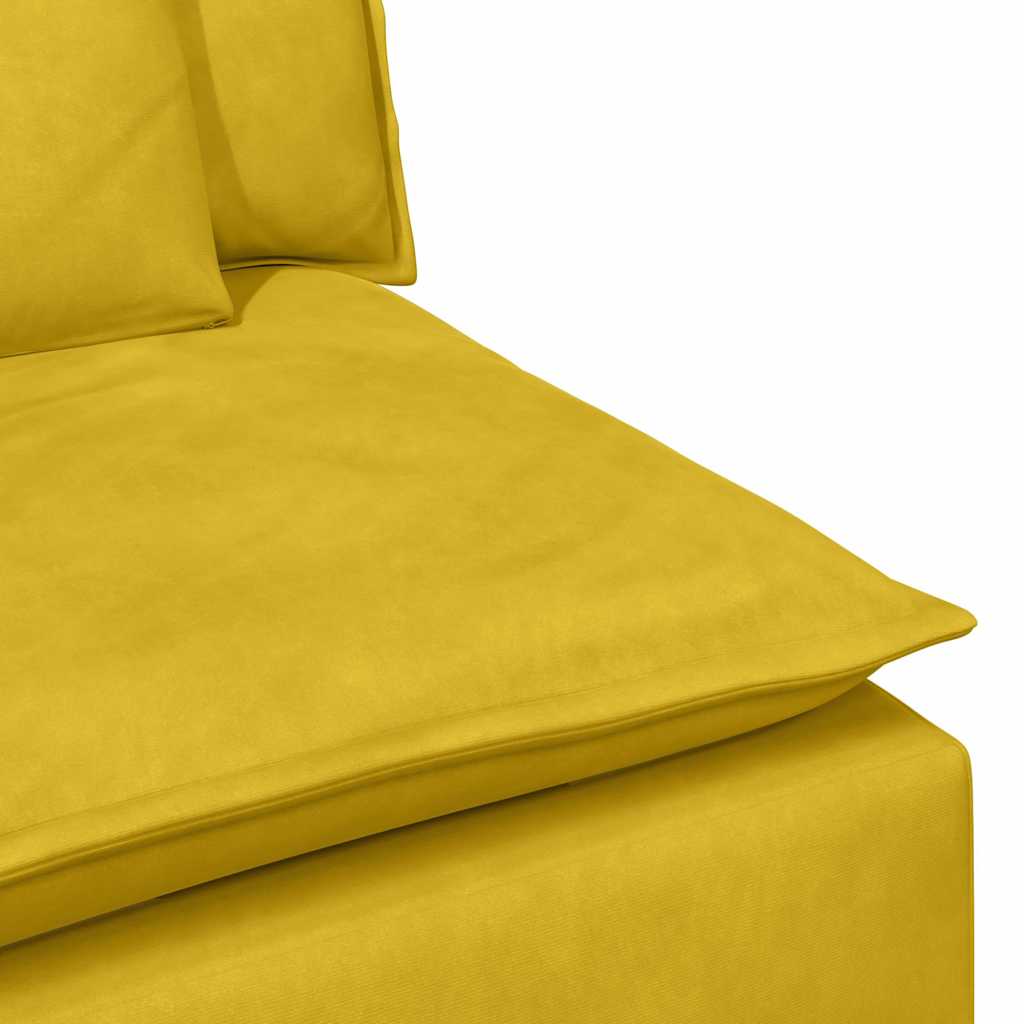 Modulares Sofa Endmodul mit Armlehne Kissen Blau 100 cm