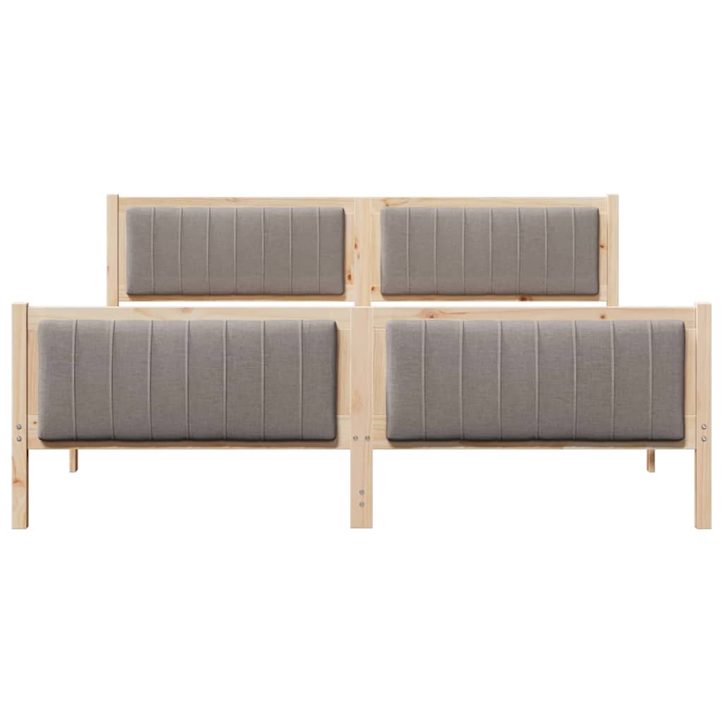 Bettgestell Braun und hellgrau 200 x 200 cm Massivholz Kiefer