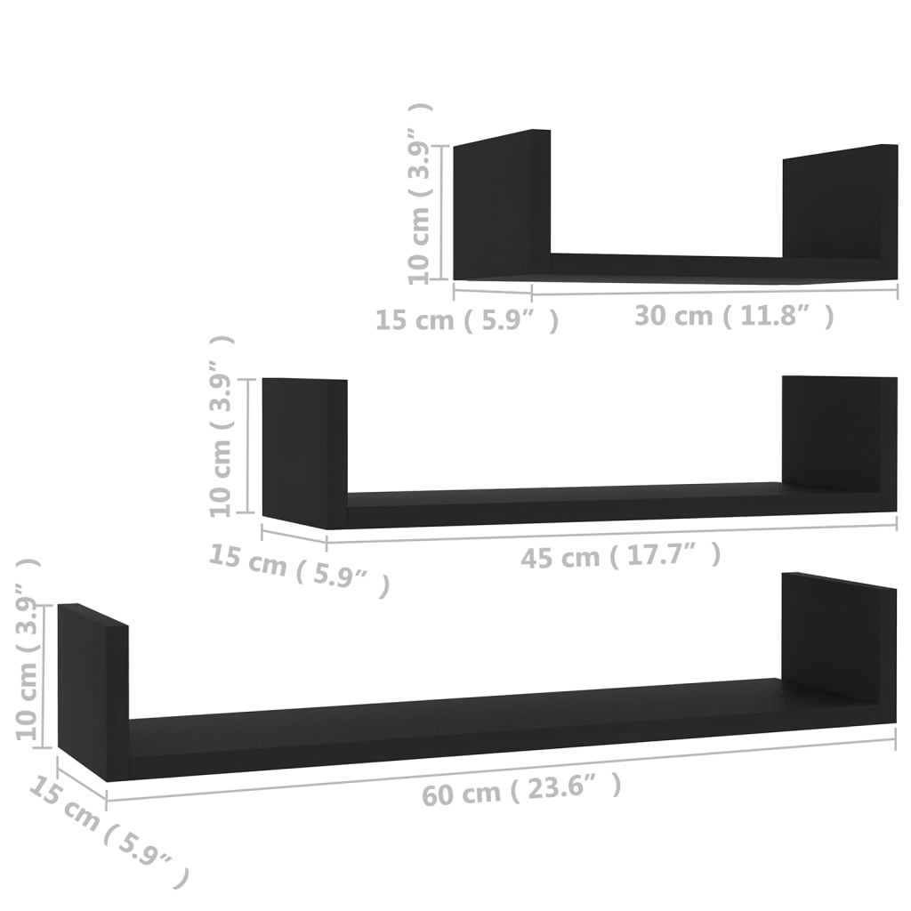 Wandregal 3 Stk. Weiß Holzwerkstoff
