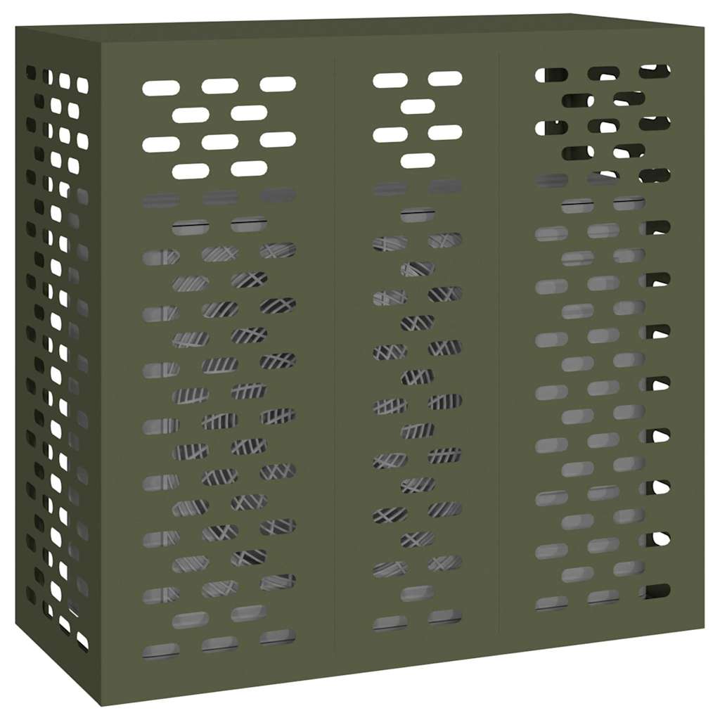 Klimaanlagenabdeckung Schwarz 90 x 40 x 60 cm Stahl