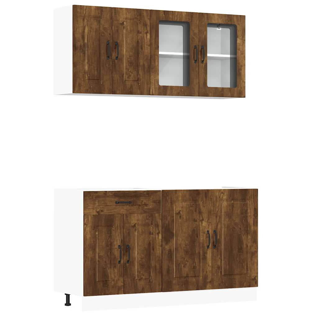 4-tlg. Küchenschrank-Set Kalmar Weiß Holzwerkstoff