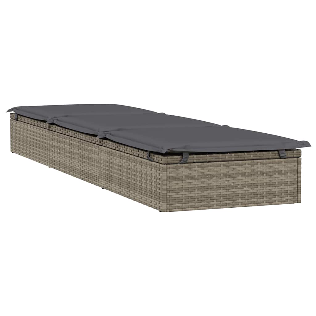 Sonnenliege 1 Stk. mit Tisch Schwarz Poly Rattan