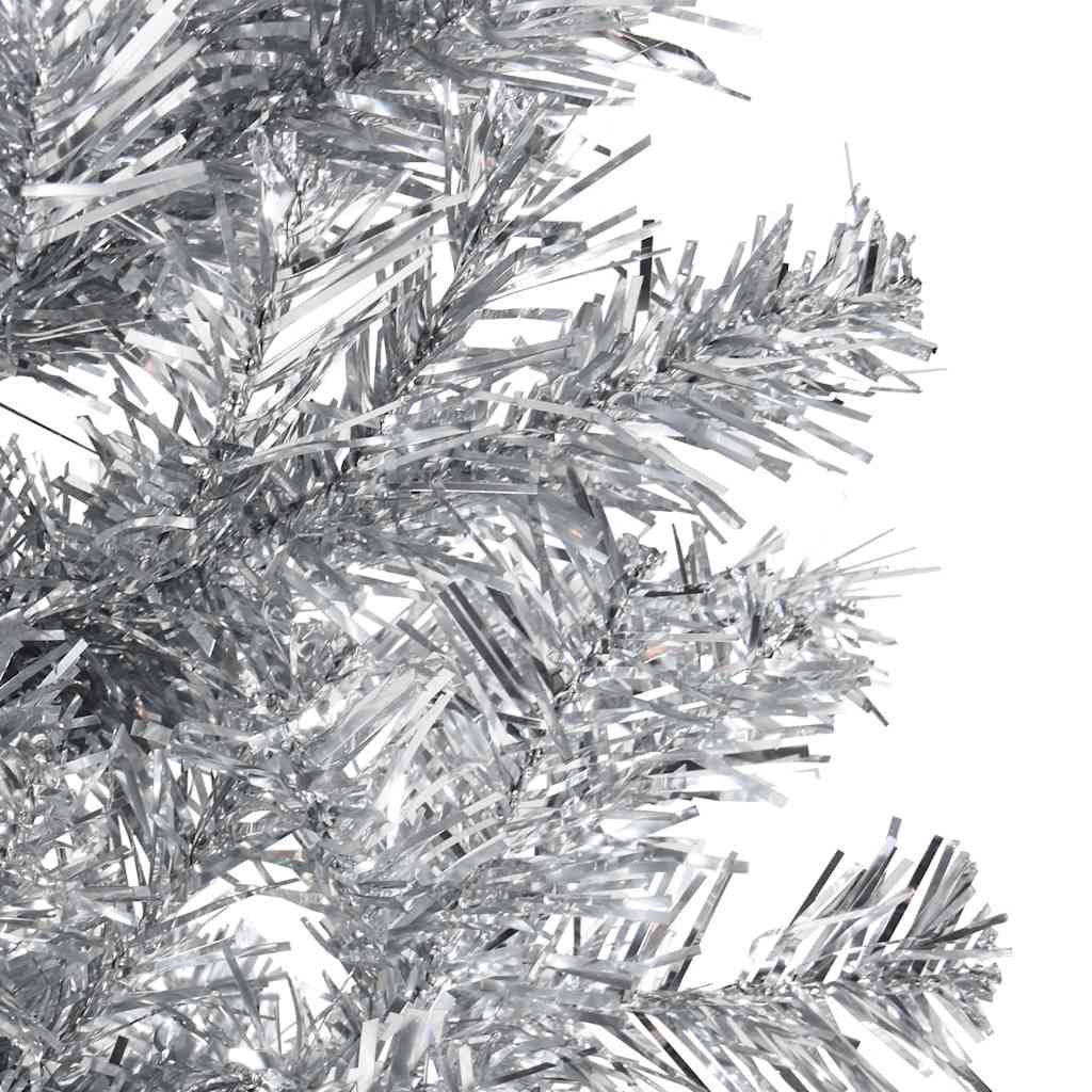 Künstlicher Halb-Weihnachtsbaum mit Ständer Schlank Weiß 180 cm