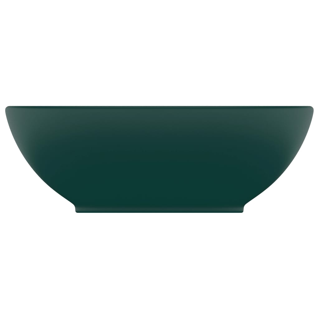 Luxuriöses Ovales Waschbecken Matt Weiß 40x33 cm Keramik