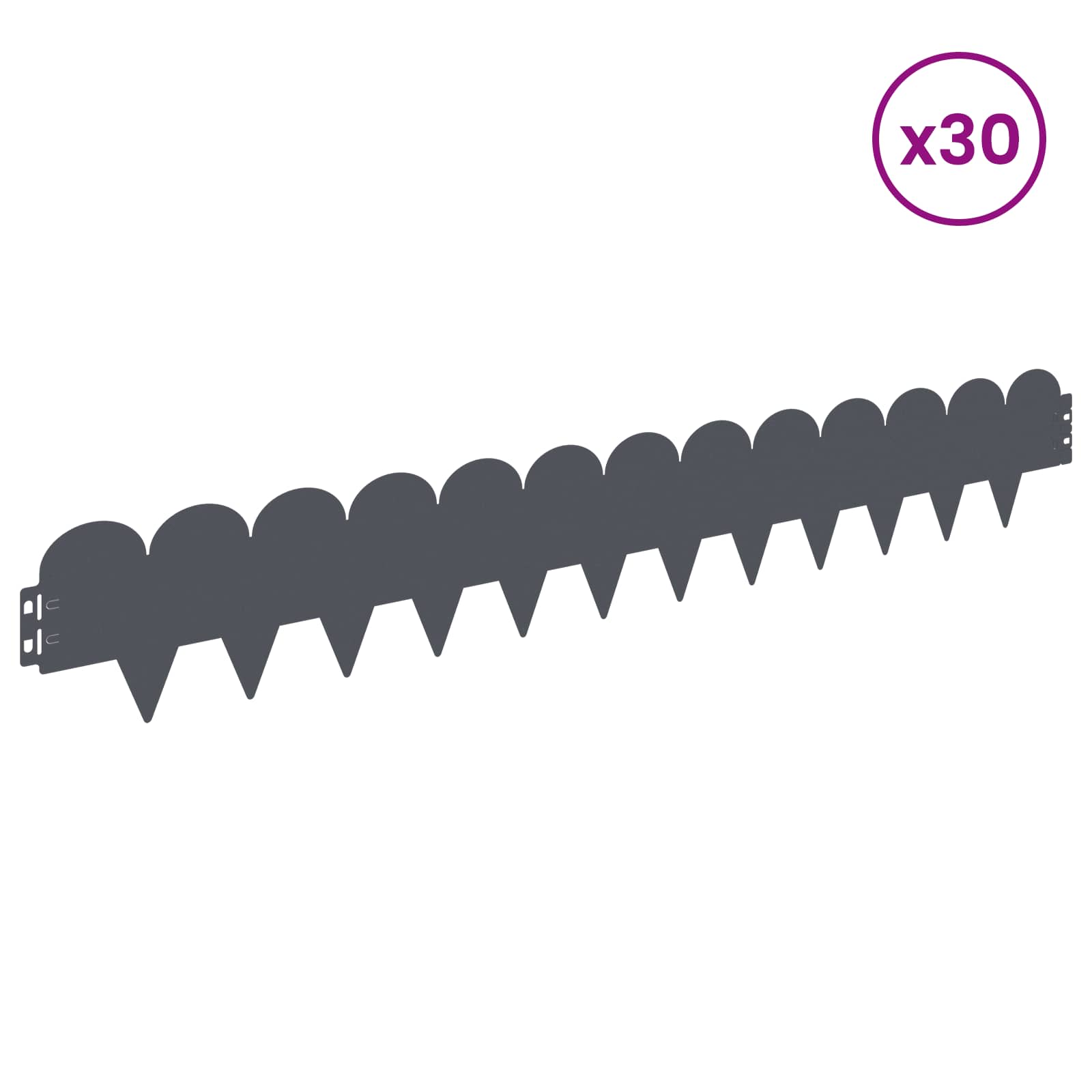 Raseneinfassung 10 pcs 103 x 15 cm Stahl Schwarz