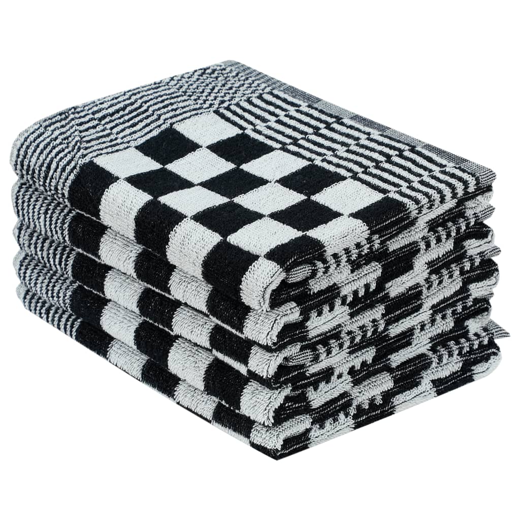 10-tlg. Handtuch-Set Schwarz und Grau Baumwolle