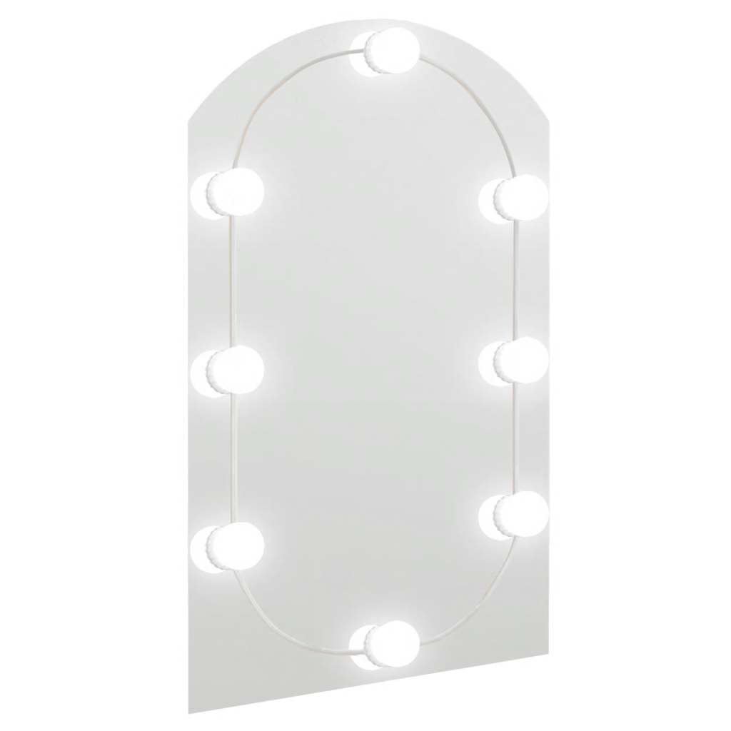Spiegel mit LED-Leuchten 60x30 cm Glas Oval