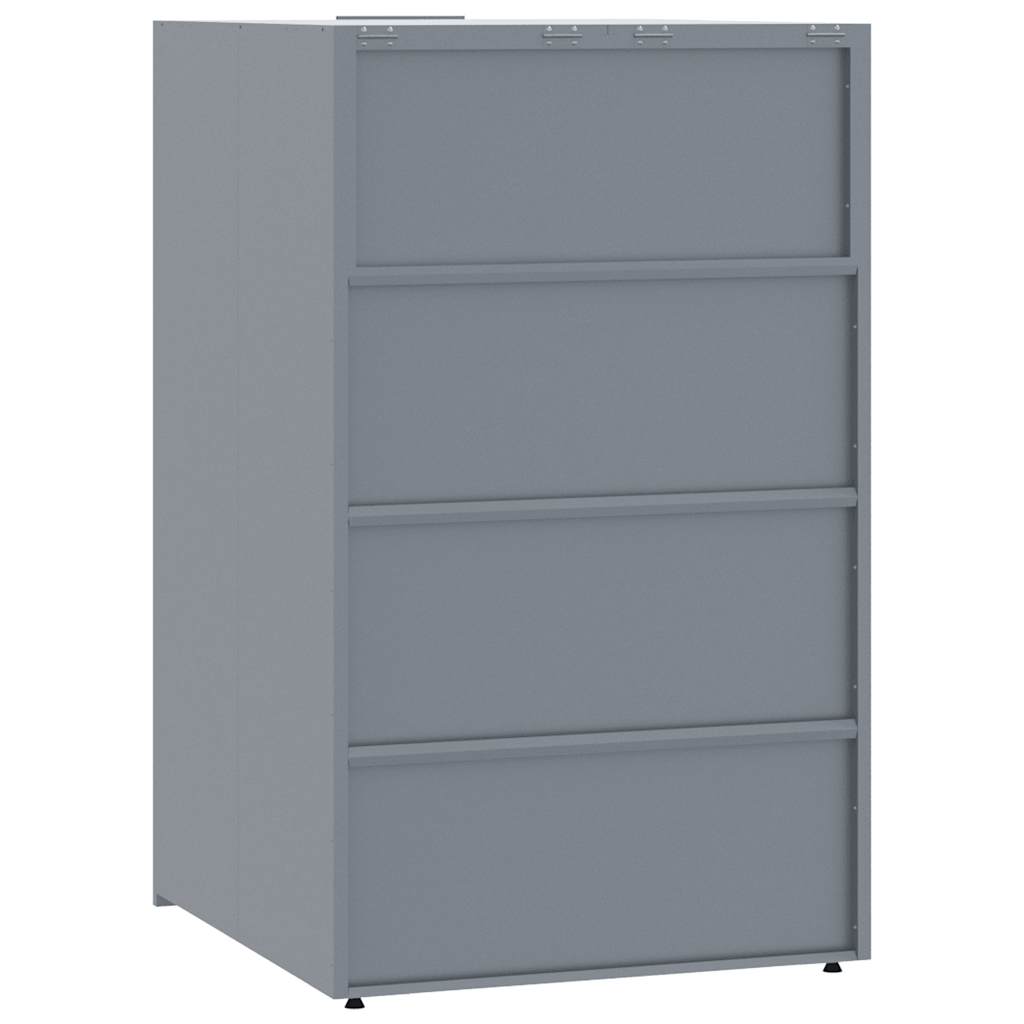 Mülltonnenbox für 2 Tonnen Schwarz 138x79x117 cm Stahl