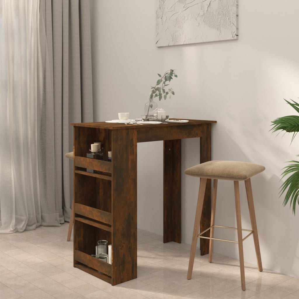 Bartisch mit Ablagefläche Weiß 102x50x103,5 cm Holzwerkstoff