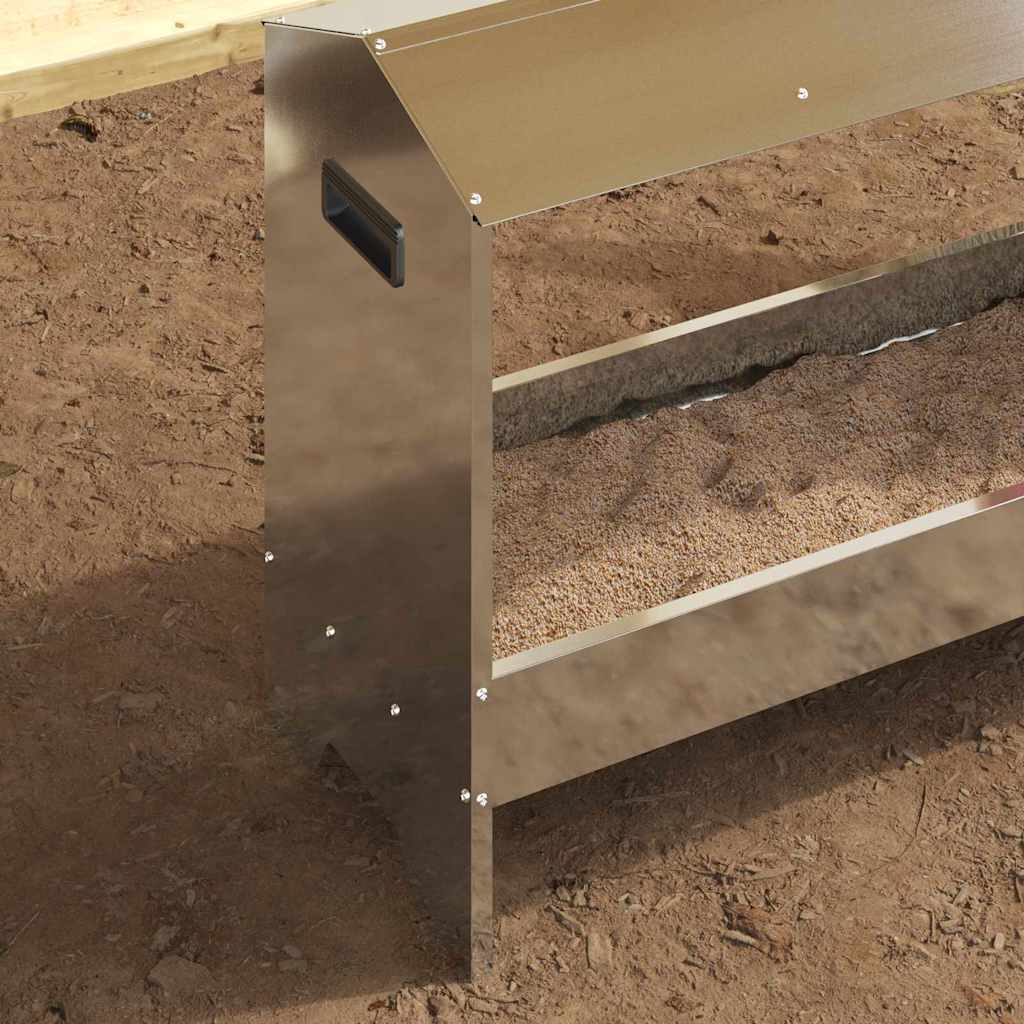 Hühnerfütterungsrinne Schwarz 81 x 32 x 53,5 cm