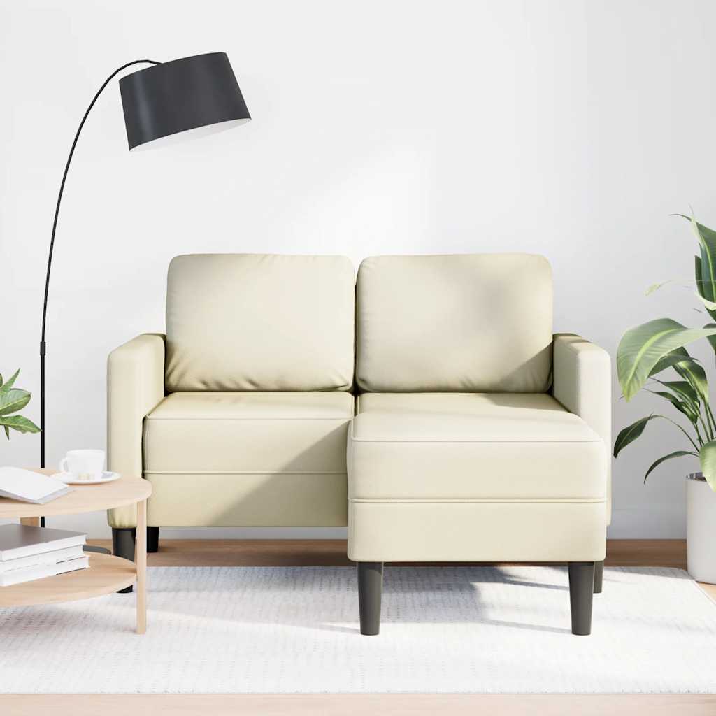 2-Sitzer-Sofa mit Chaiselongue L-förmig Schwarz 125 cm Kunstleder