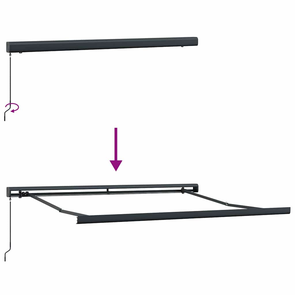 Markise Einziehbar Blau und Weiß 4x3 m Stoff und Aluminium