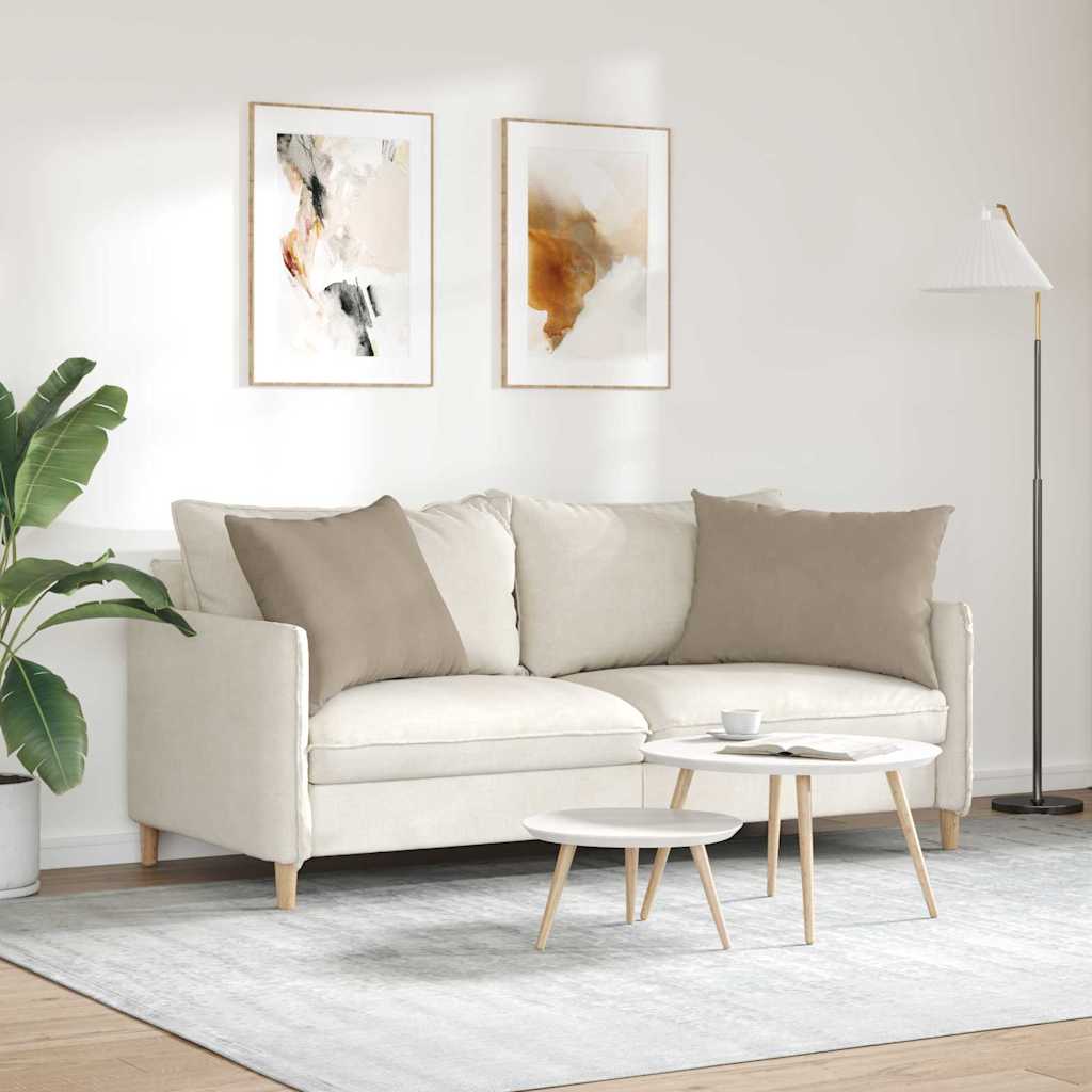 Sofakissen 2 Stück Taupe 50 x 30 cm Stoff
