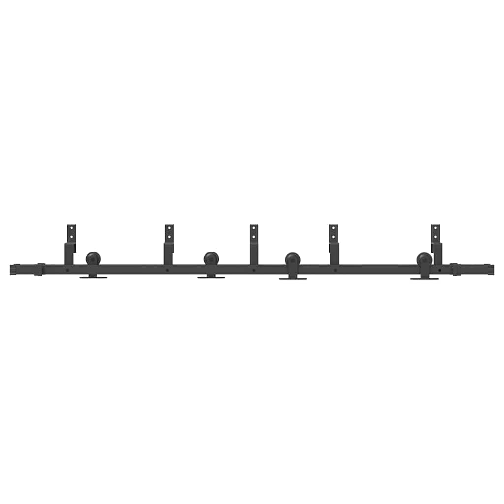 Schiebetürbeschlag-Set 152,5 cm Stahl Schwarz