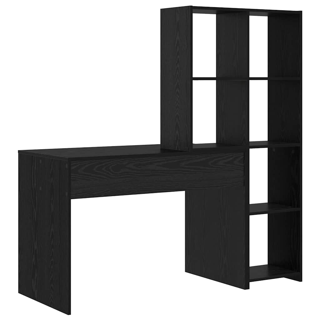 Schreibtisch mit Regal Weiß 138,5 x 55 x 143 cm Holzwerkstoff