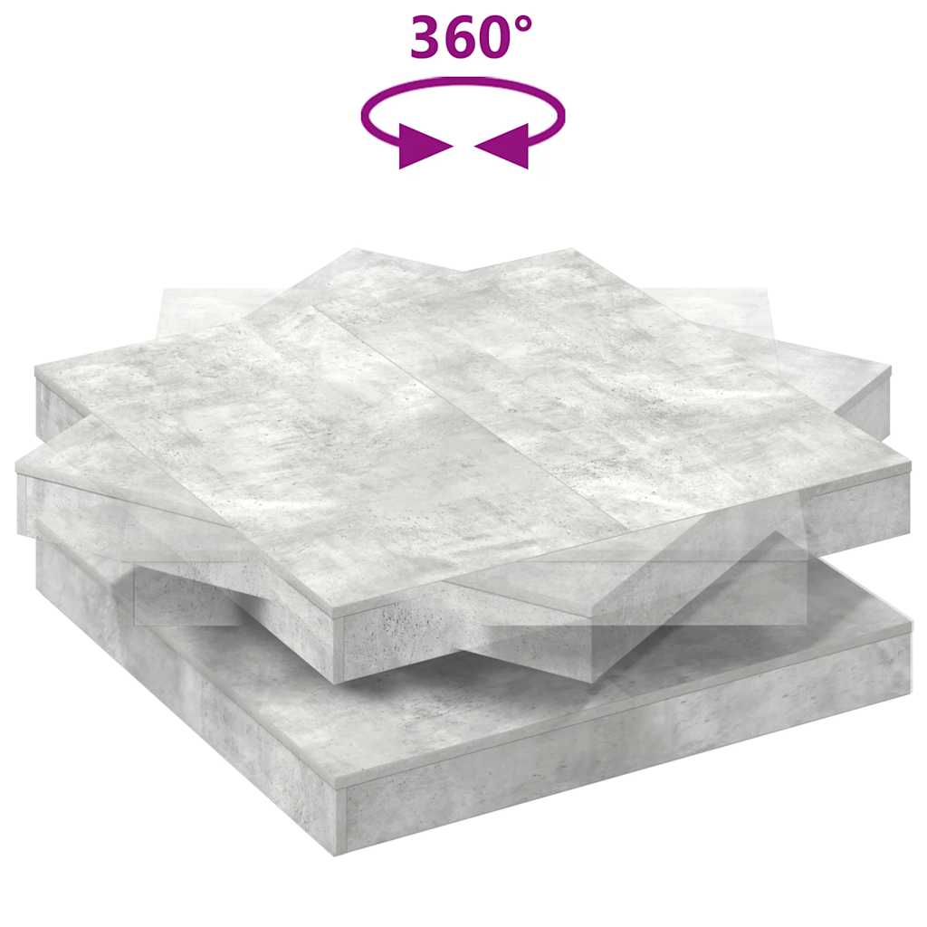 Couchtisch 360-Grad Drehbar Weiß 90x90x34,5 cm