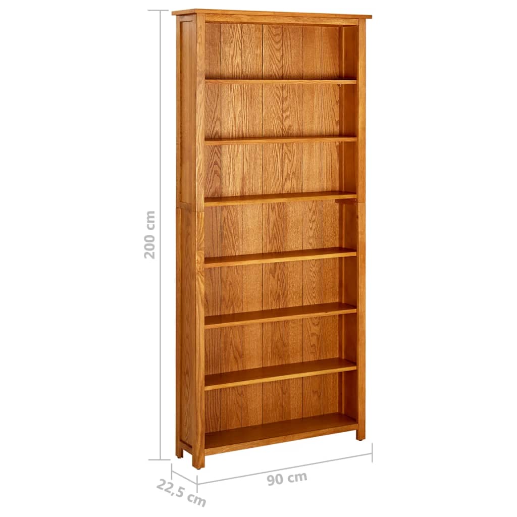 Bücherregal 3 Fächer 70x22,5x82 cm Massivholz Eiche