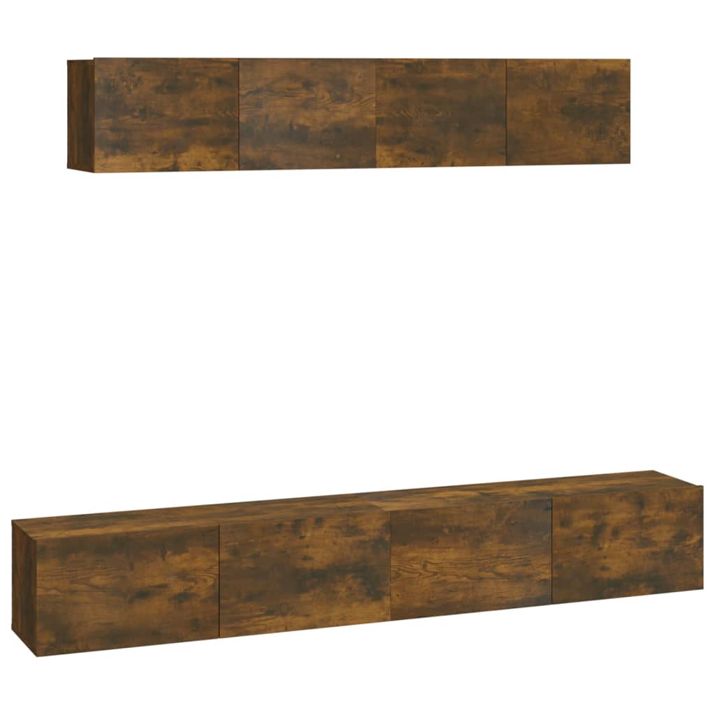 4-tlg. TV-Schrank-Set Weiß Holzwerkstoff