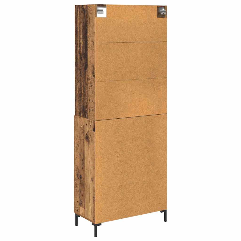 Highboard Hochglanz-Weiß 69,5x34x180 cm Holzwerkstoff