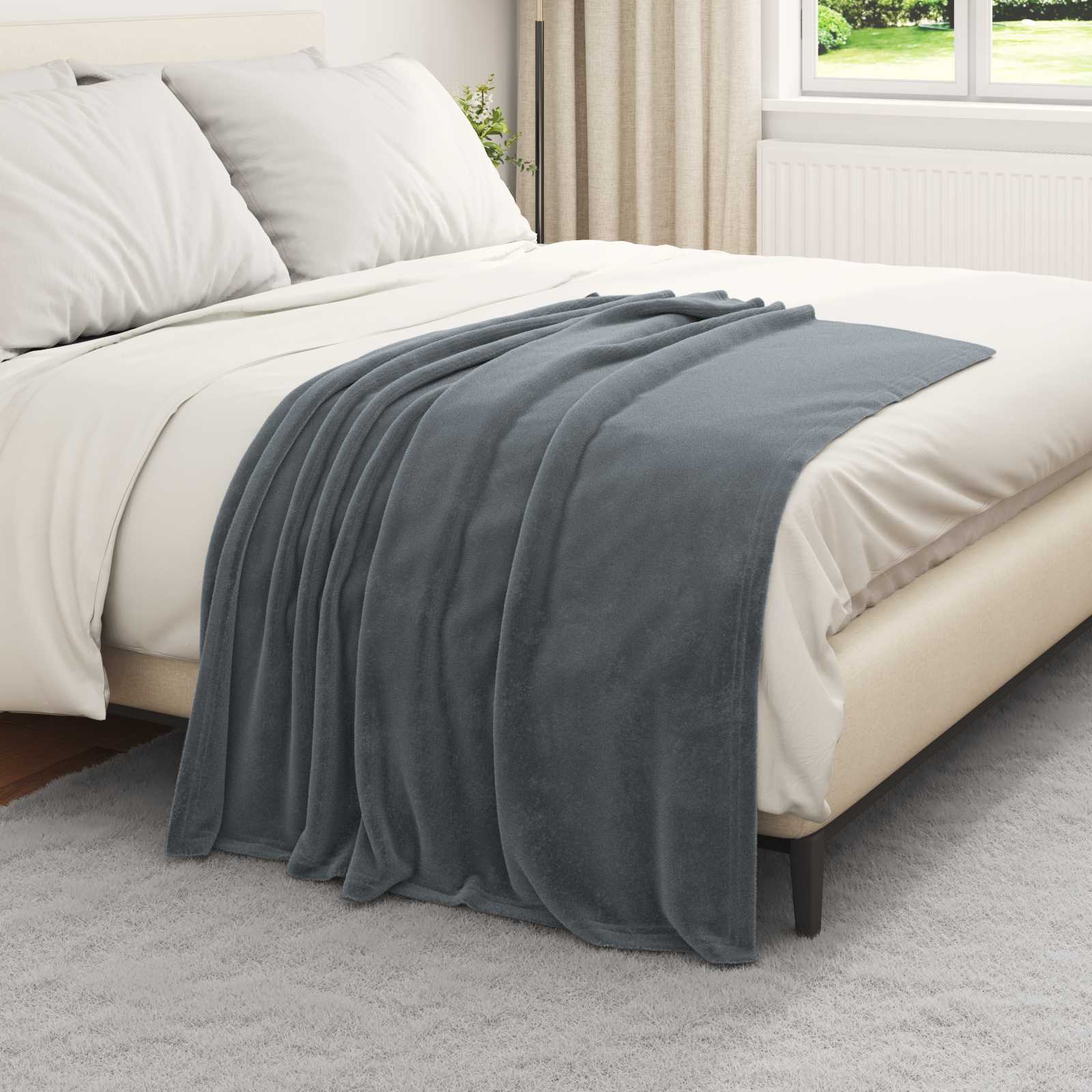 Überwurfdecke Beige 130 x 150 cm Fleece