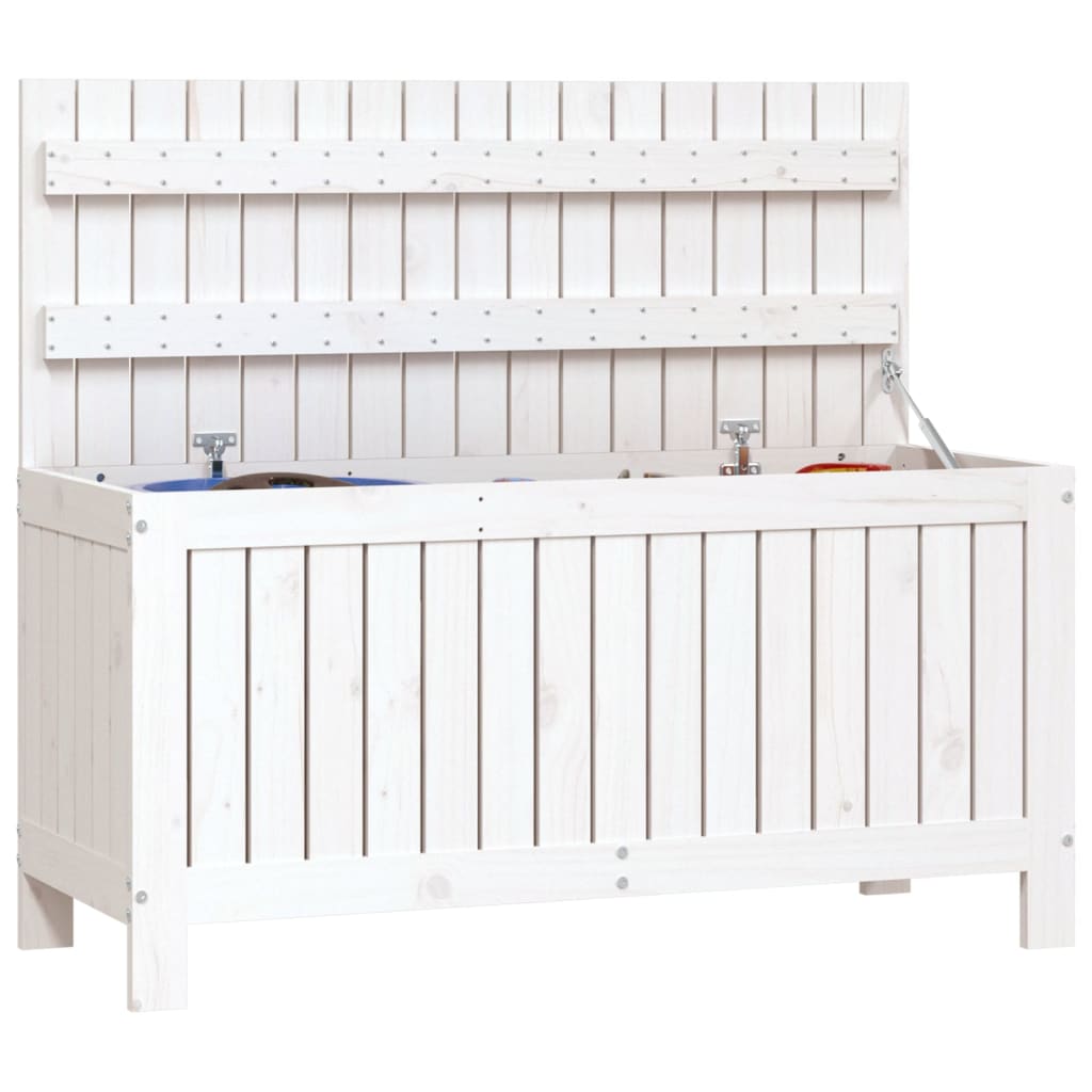 Gartentruhe Grau 76x42,5x54 cm Massivholz Kiefer