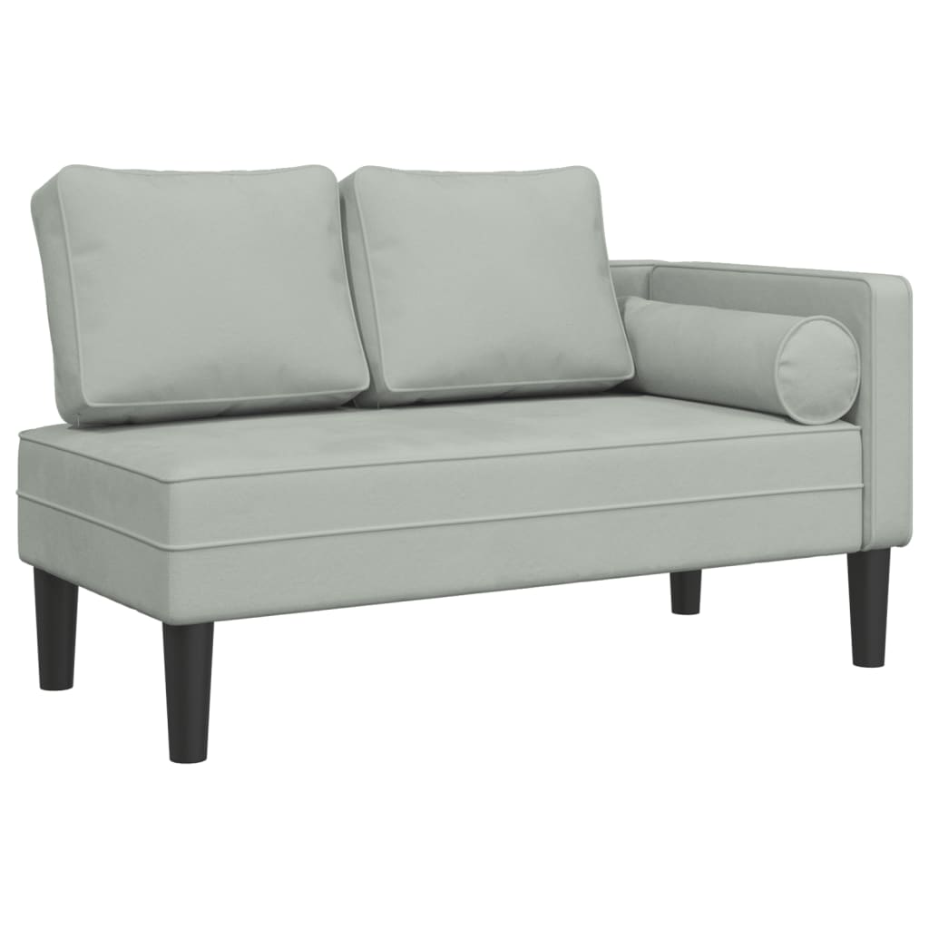 Chaiselongue mit Kissen Blau Samt