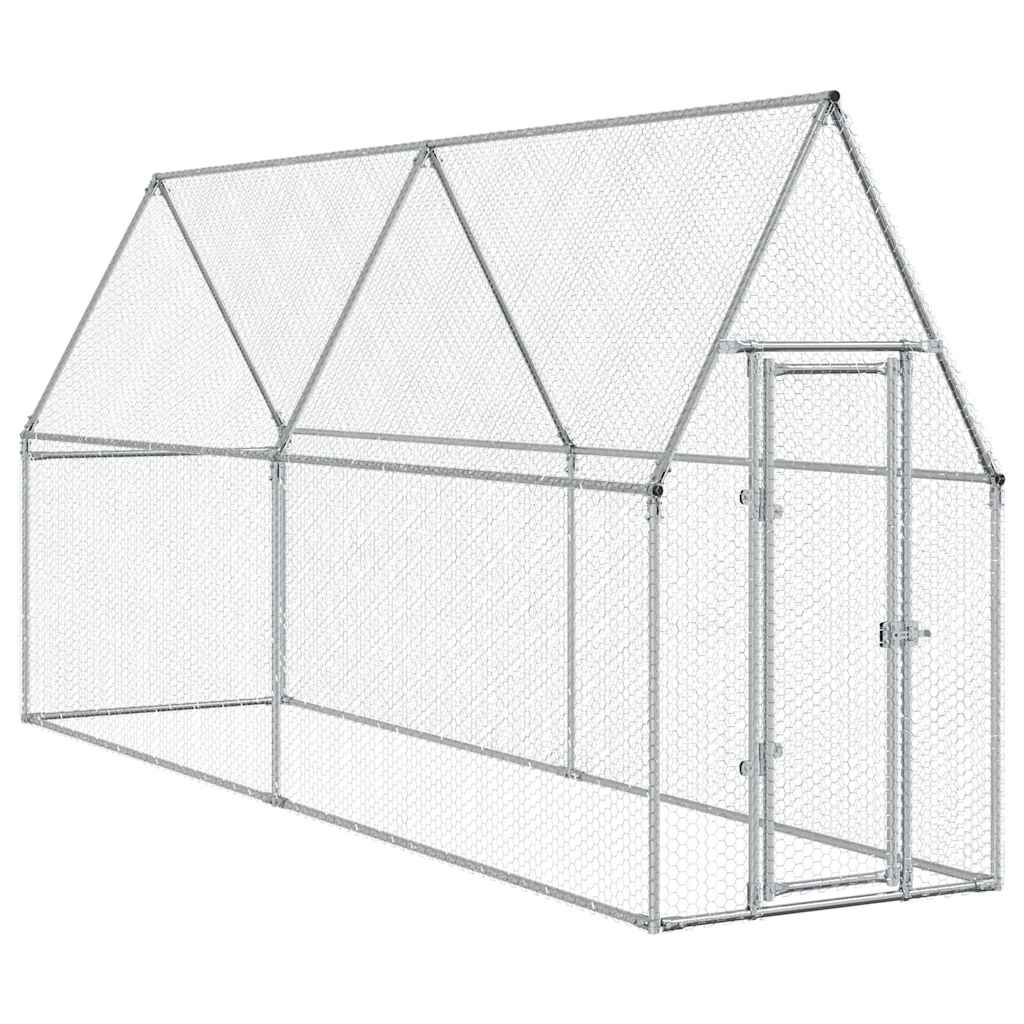 Hühnerkäfig Silbern 100x100x190 cm Verzinkter Stahl