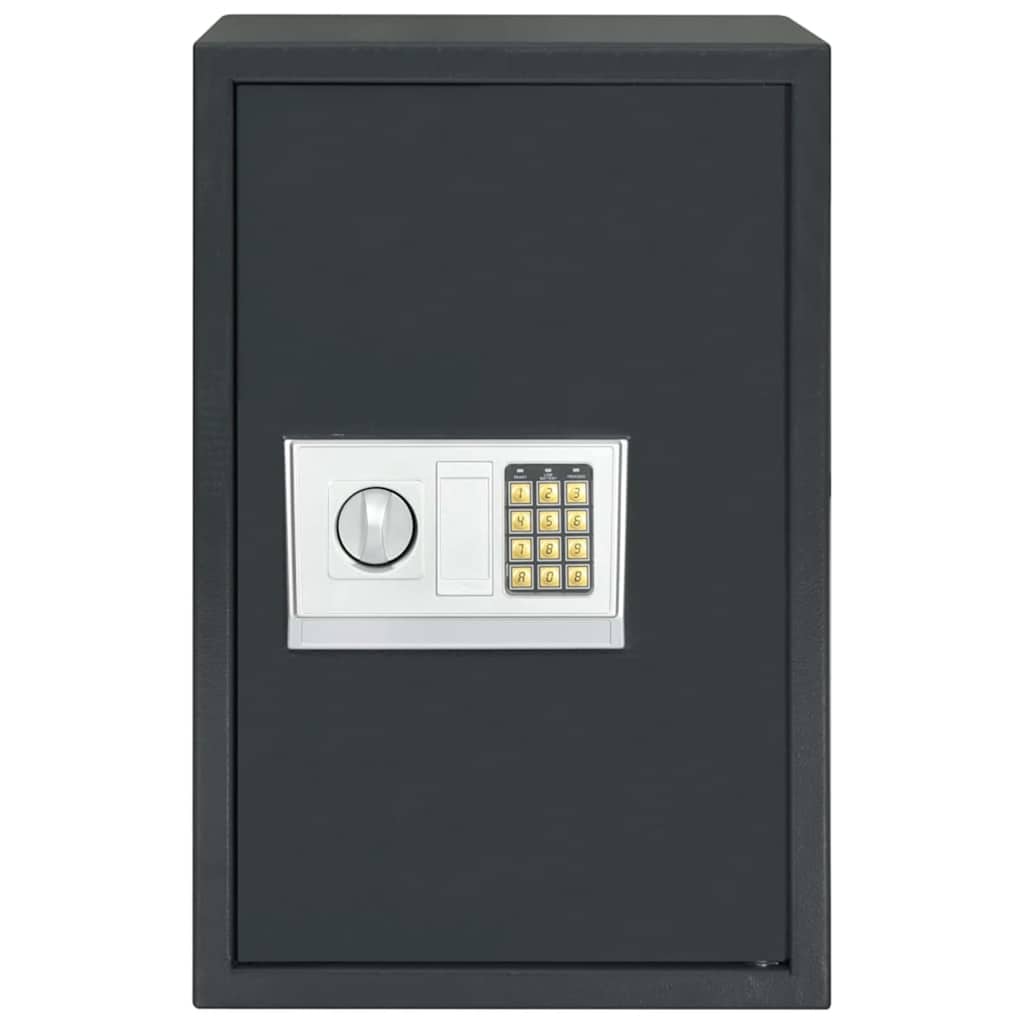 Digitaler Safe mit Schloss Dunkelgrau 23 x 17 x 17 cm Stahl