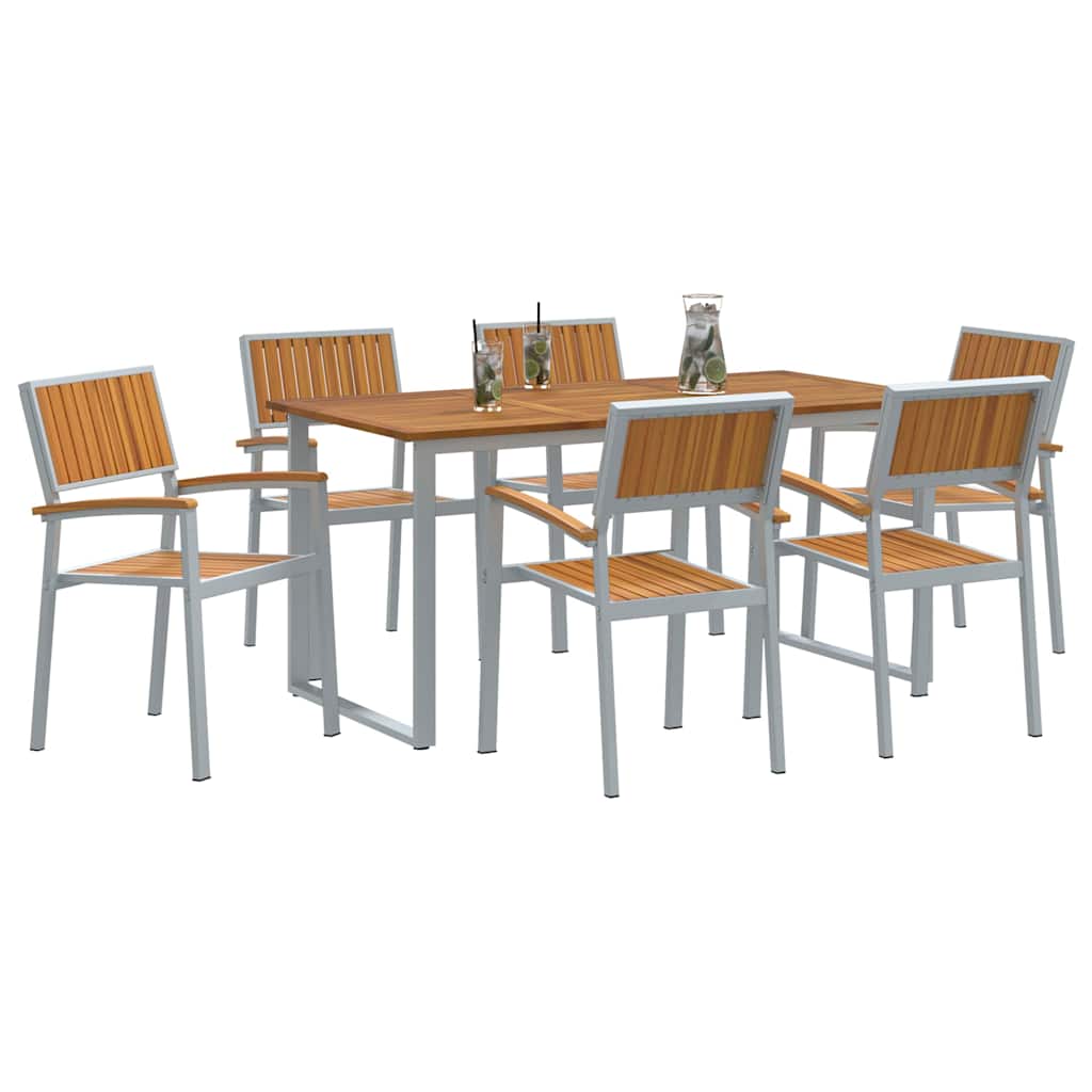 Garten Essgruppe 5 pcs Grau Massivholz Akazie