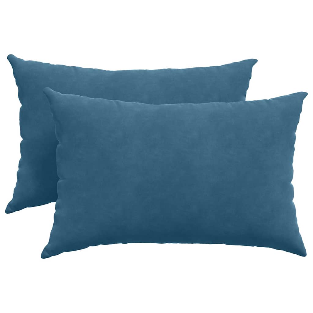 Sofakissen 2 Stück Blau 50 x 30 cm Cordstoff