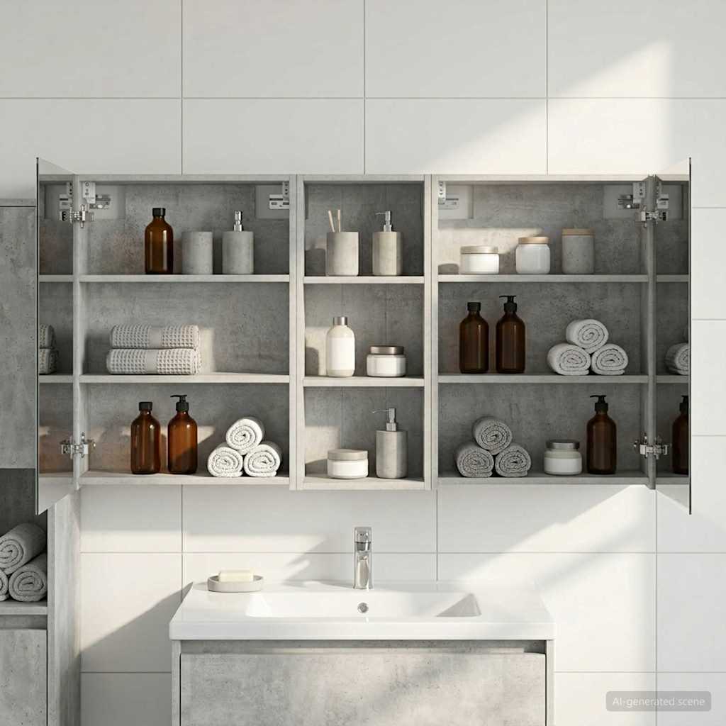Badezimmerschrank-Set 3 pcs 80 x 10,5 x 50 cm Holzwerkstoff