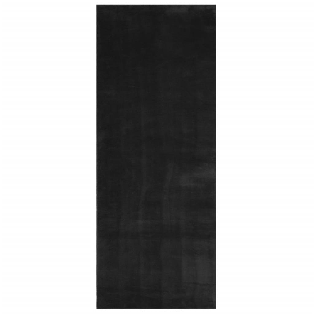 Teppich HUARTE Kurzflor Weich und Waschbar Anthrazit 60x110 cm