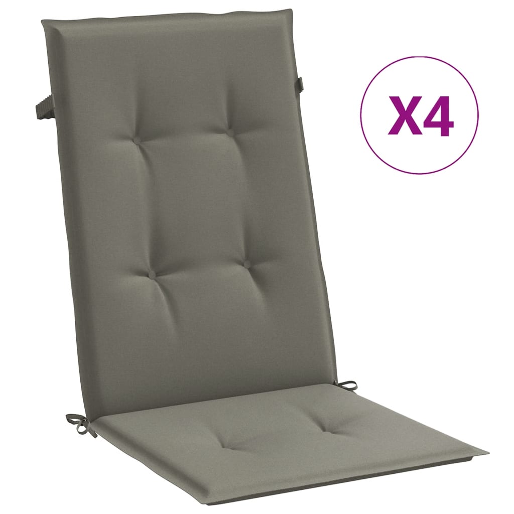Hochlehner-Auflagen 2 Stk. Melange Anthrazit 120x50x7cm Stoff
