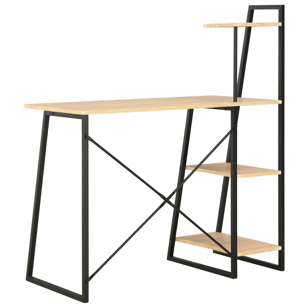Schreibtisch mit Regaleinheit Weiß 102×50×117 cm