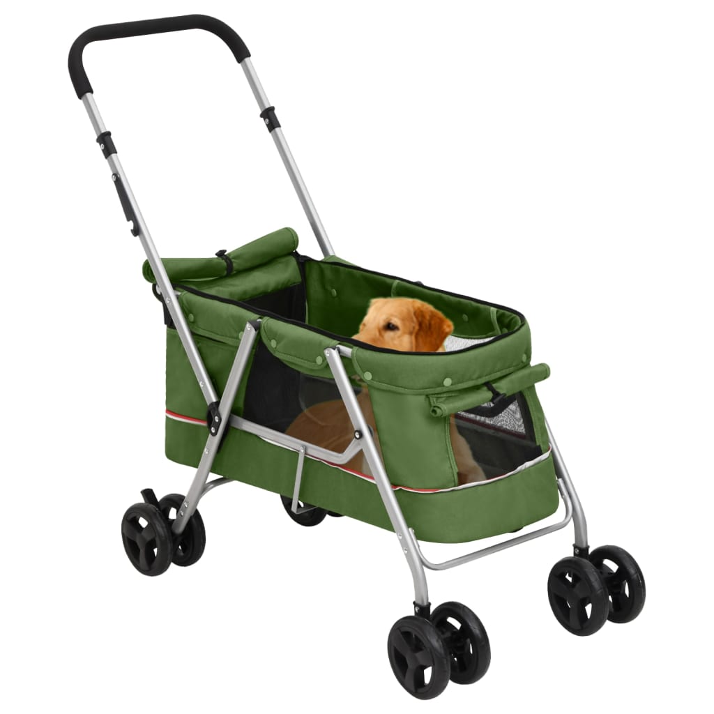 Hundewagen Faltbar Grau 100x49x96 cm Leinenstoff