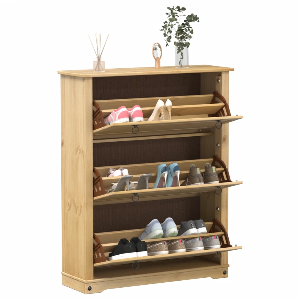 Schuhschrank Corona 99x32x47 cm Massivholz Kiefer