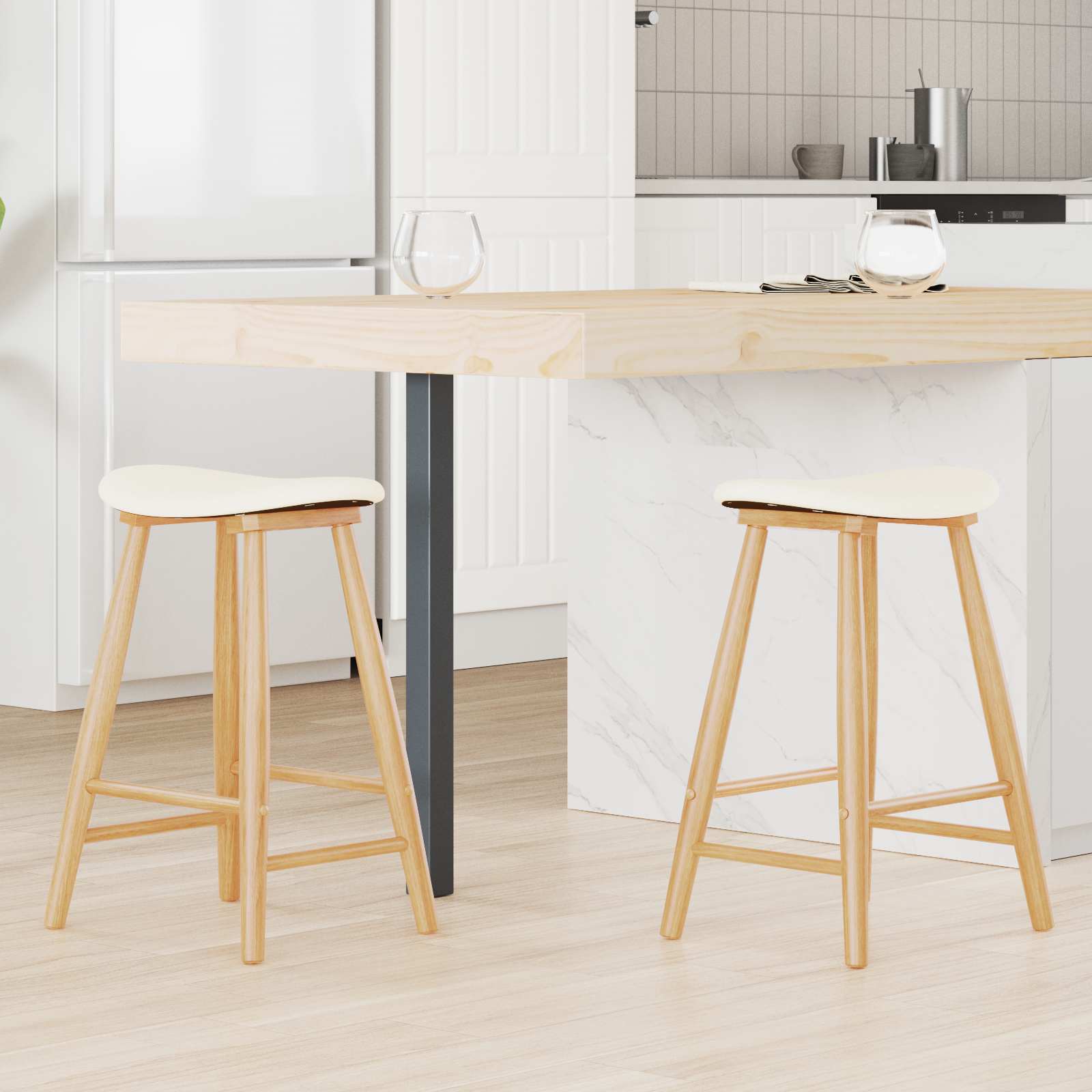 Esszimmerstühle 2 pcs Hellbraun 46 x 37 x 63 cm